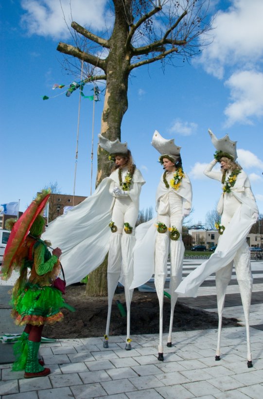 Steltloopacts steltentheater boekt  u bij www.kwekel-evenementen.nl